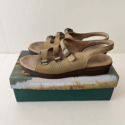 #ad SAS Womens Sandals Tripad Trio II Taupe Sz 10.5 S Comfort Shoes Made In USA