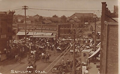 Sapulpa Oklahoma View RPPC Old Vintage View Postcard LP24