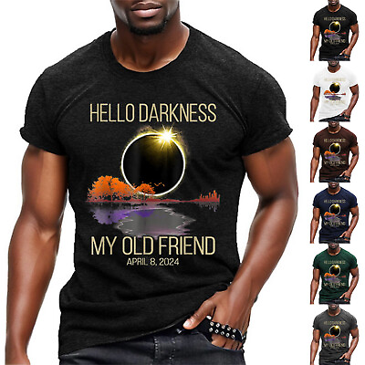 #ad Hello Darkness My Old Friend Solar Eclipse April 08 2024 Unisex T Shirt
