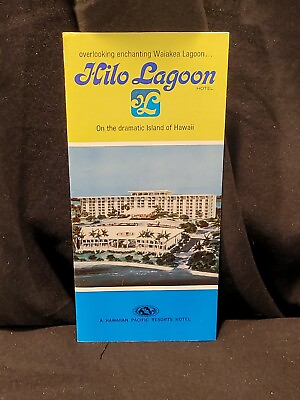 #ad Vintage 1970s Hawaii Vacation Travel Brochure Hilo Lagoon Hotel Waiakea