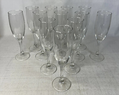 Lot of 12 Luminarc Clear Glass Champagne Glasses
