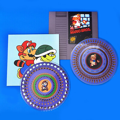 Super Mario Brothers 1 amp; 3 Bros 7quot; Animated Picture Vinyl Record Zoetrope Set