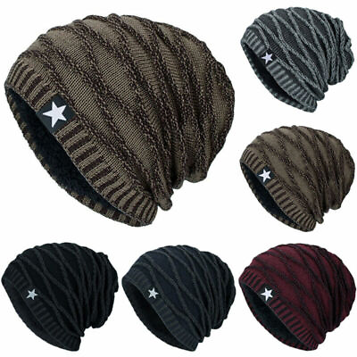 Women#x27;s Men Knit Slouchy Baggy Beanie Oversize Winter Hat Ski Fleece Slouch Cap