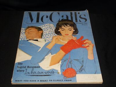 #ad 1958 NOVEMBER MCCALL#x27;S MAGAZINE NICE FASHION FRONT COVER E 5925