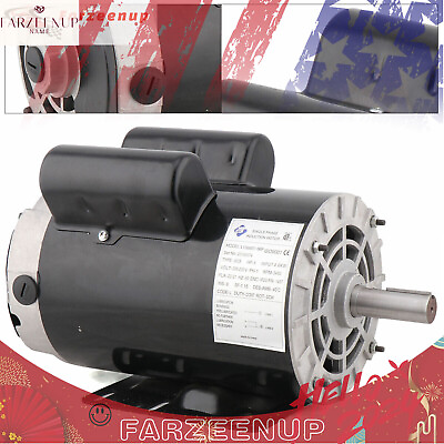 #ad 7 8quot; 5HP Single Phase Electric Air Compressor Duty Motor 60Hz Shaft 3450 RPM NEW