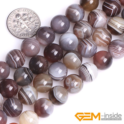 #ad Natural Botswana Agate Gemstone Round Spacer Loose Beads For Jewelry Making 15quot;