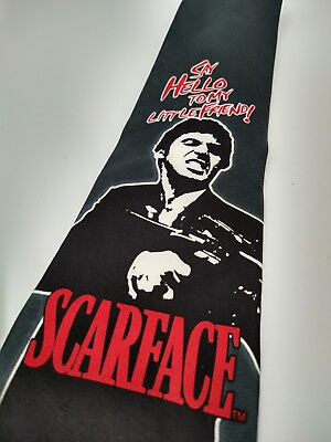 Say Hello To My Little Friend Al Pacino Scarface Design 00% Silk Tie Menswear