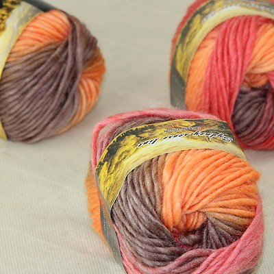 #ad Sale 3 Skeinsx50g NEW Hand Wool Knitting Yarn Chunky Colorful Scarves Shawls 12
