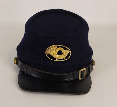 Civil War Hat XL Reproduction for Kids Play Navy Blue with Horn Emblem