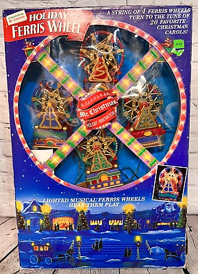#ad 1994 Mr. Christmas Ferris Wheel Animated Music Moving Lights Ornament🎄SEE VIDEO