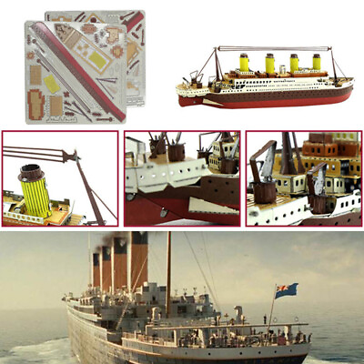 #ad Color Titanic Puzzle Cruise Ship Assembled Model Kits Children Educational Toys