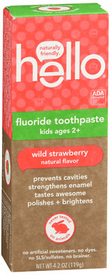 Hello Kids Wild Strawberry Flavored Toothpaste 4.2 oz