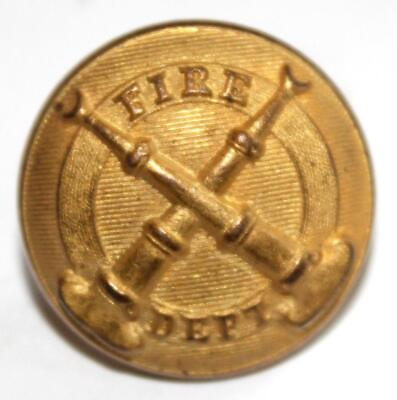 Vintage Fire Dept Brass Uniform Button .875quot; Diameter