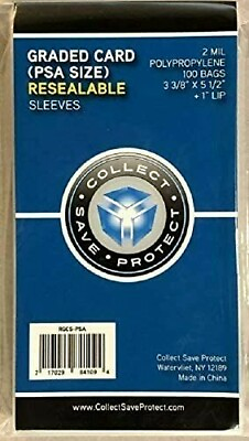 #ad Graded Card Sleeves Poly Bags Fit PSA 100 SNUG FIT SKIN TIGHT BAG FOR PSA SLABS