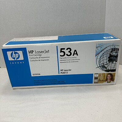 #ad New Genuine HP 53A Black Toner Print Cartridge Q7553A Factory Sealed Box