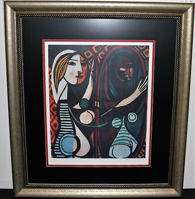 #ad Pablo Picasso Girl Before a Mirror Limited Edition Framed 34” x 39” Print Signed