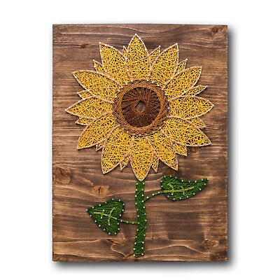 #ad Sunflower String Art Kit American Made DIY Craft Kit for Adults Stained Pin...