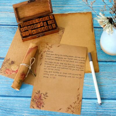 #ad Vintage Collection Paper 8 Sheets Retro Old Style Papers Kraft Writing Letter