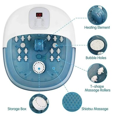 #ad Foot Spa bath Massager with Heat Bubbles Vibration Digital Temperature Control