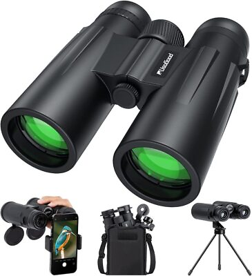 UsoGood 12X50 Binoculars for Adults with Tripod BAK4 Waterproof Compact Hunting