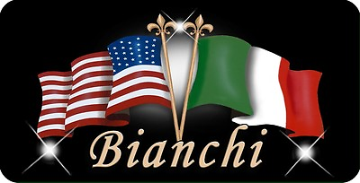 #ad Italian USA Unity Flags Decal Bumper Sticker 3quot;x 6quot; Rectangle Personalize Black