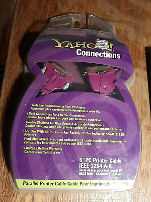 YAHOO CONNECTIONS 6#x27; FIRE WIRE IEEE 1394 6 PIN TO 6 PIN COMPUTER CABLE NIP