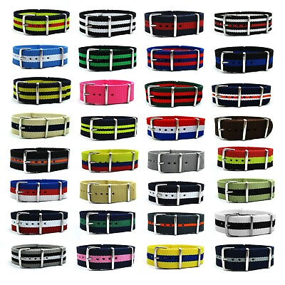 On Sale Duty Ballistic Nylon Military Stripe Solid Watch Replacement Strap Band