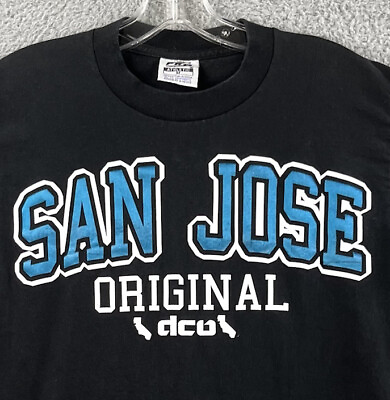 #ad Pro 5 Athletic T Shirt Men#x27;s Medium San Jose Original Black Blue Heavy Cotton