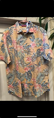 #ad Tommy Bahama Mens SS Caribbean Style Shirt Large Buttom Down NWT