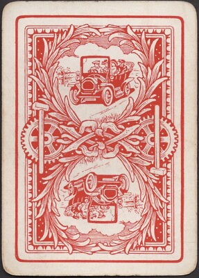 #ad Playing Cards Single Card Old Antique Wide * CHAUFFEUR DRIVING CAR * Auto Motor