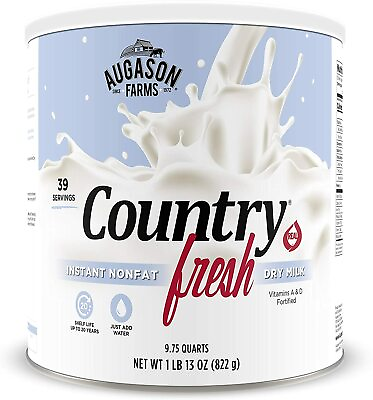 #ad Augason Farms Country Fresh 100% Real Instant Nonfat Dry Milk #10 Can Long Term