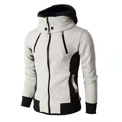 #ad Men Jackets Winter Coat Jacket Scarf Collar Hooded Outwear Slim Fit Hoody