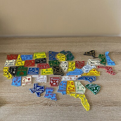 #ad U.S. State Magnet Set 42 Piece Vintage Magnet Set