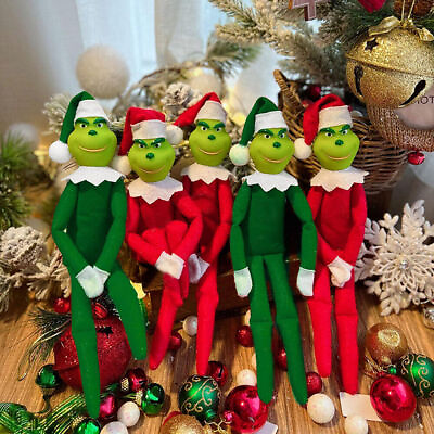 Xmas Green Red Grinch Elf Doll Tree Decor Halloween Christmas Party Ornament
