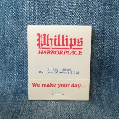 #ad PHILLIPS HARBORPLACE BALTIMORE MARYLAND Full Unstruck Vintage Matchbook MX76