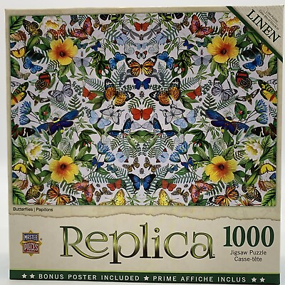 Masterpieces Replica Butterfly Kaleidoscope Art Linen Poster 1000 Pieces Jigsaw