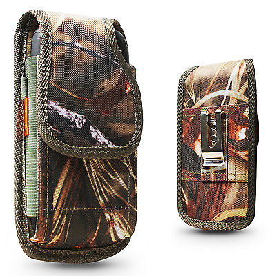 Real Camo Tree Rugged Nylon Holster Pouch Clip Fits with OTTERBOX THICK CASE ON