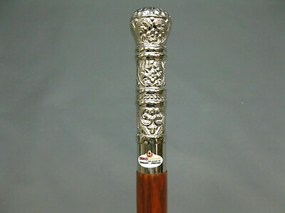 Antique walking stick brass head handle vintage wooden cane Best Chrome Knob New