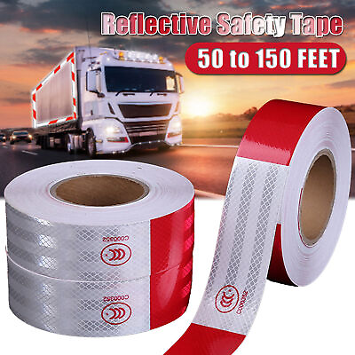 Reflective Safety Tape Adhesive Conspicuity Waterproof Red White Warning Sign