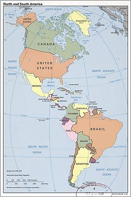 #ad #ad Poster Many Sizes; Cia Map Of North And South America 1996