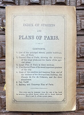 1904 Baedekers Maps of Paris Guide Antique Plans