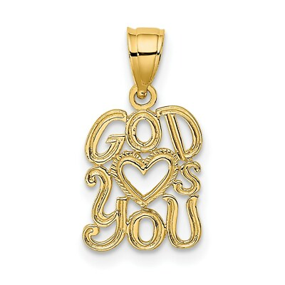 #ad 14K Yellow Gold God Hearts You Pendant