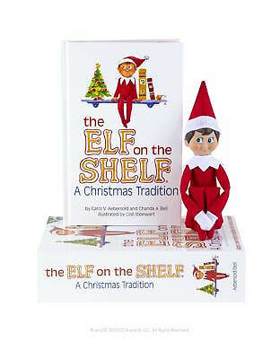 #ad Elf on the Shelf : Christmas Blue Eyed Boy Light Scout Elf with Book
