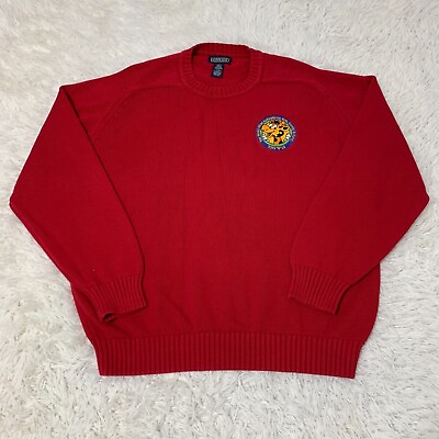 #ad Vintage Toys R Us Sweater Mens Large Red Lands End Employee Embroidered Uniform