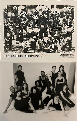 #ad LG17 64 1990s AFRICAN TRIBAL DANCE PHOTO LOT 8pc Vtg Bamp;w Orig Wire LES BALLET