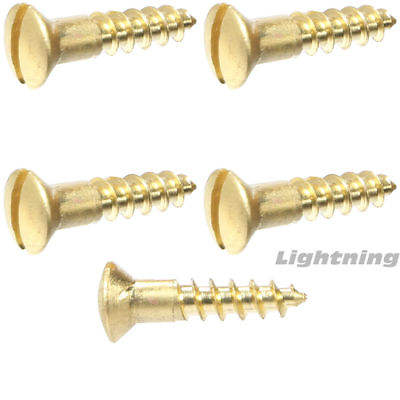 #4 x 1 2quot; Solid Brass Wood Screws Oval Head Slotted Drive Quantity 100
