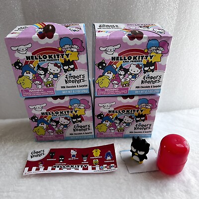 4 Hello Kitty Finders Keepers Sanrio Easter Candy Toy Mini Figure Bonus Badtz