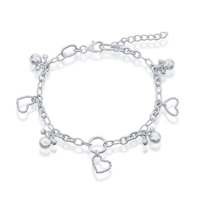 #ad Sterling Silver Multi Charm Bracelet
