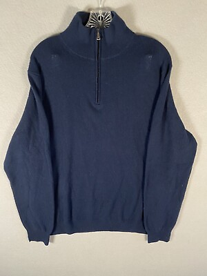 #ad Knit for J Crew Men’s Size XL 100% Cashmere Pullover Sweater Blue Crew Neck