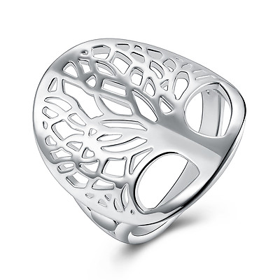 Silver ring 925 tree of life solid women lady jewelry size6 9 wedding cute gift